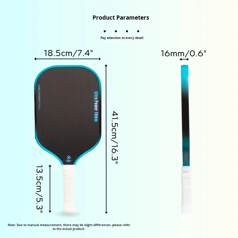 Brand New 16mm Portable Lightweight Matte Hot-Selling Honeycomb Core Carbon Fiber T700 Pickleball Racket Sports Equipment