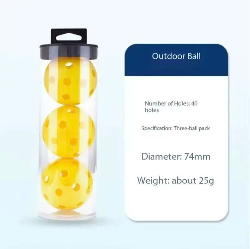 XY Brand New Style Durable Cylindrical TPE High Hardness Elastic PE Pickleball 2.5mm Thick 26g 40 Holes