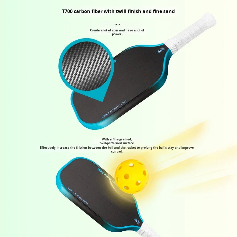 Brand New 16mm Portable Lightweight Matte Hot-Selling Honeycomb Core Carbon Fiber T700 Pickleball Racket Sports Equipment