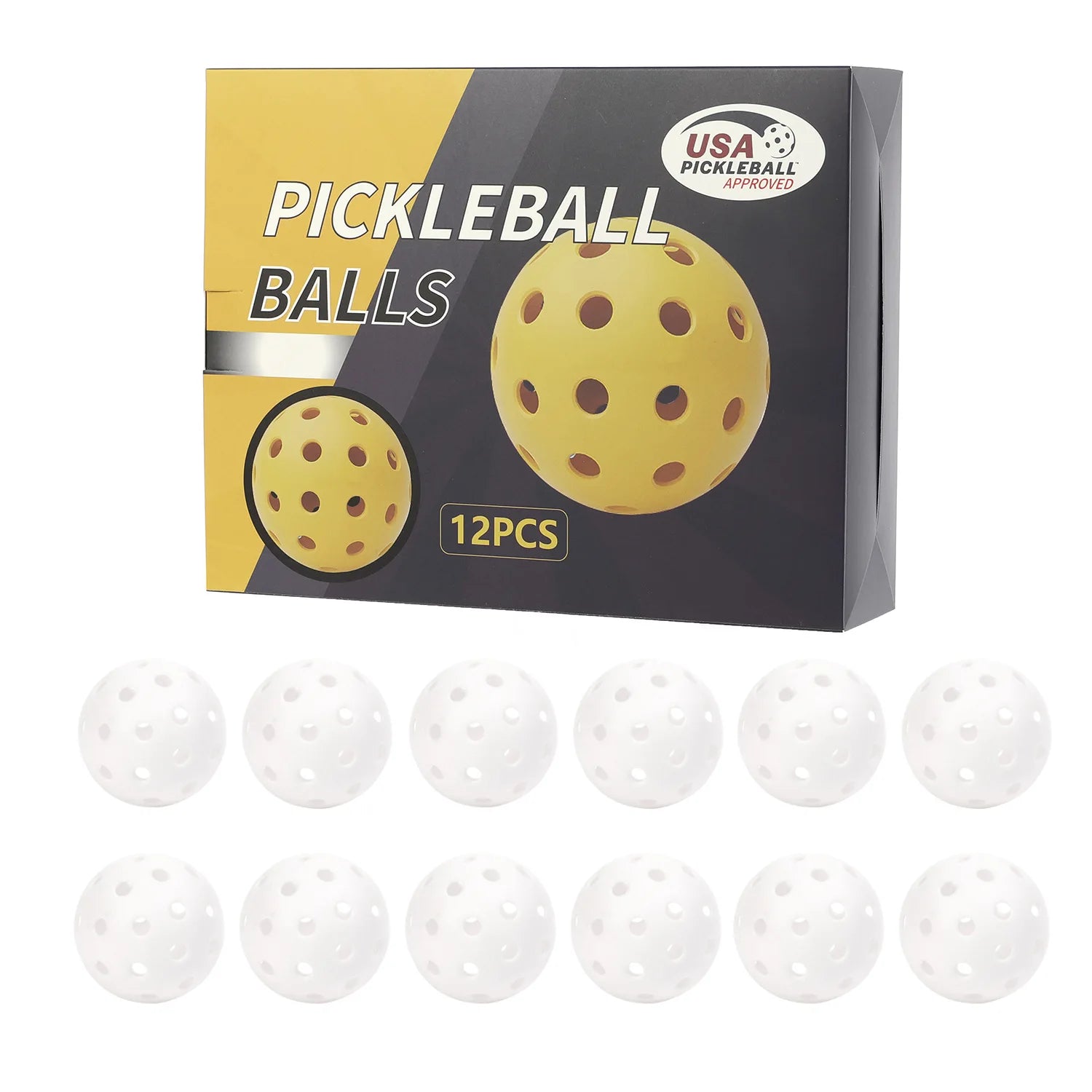 New Style Durable 40 Holes Pickleball for Children's Training & Entertainment Outdoor Use with Nylon Carry Bag