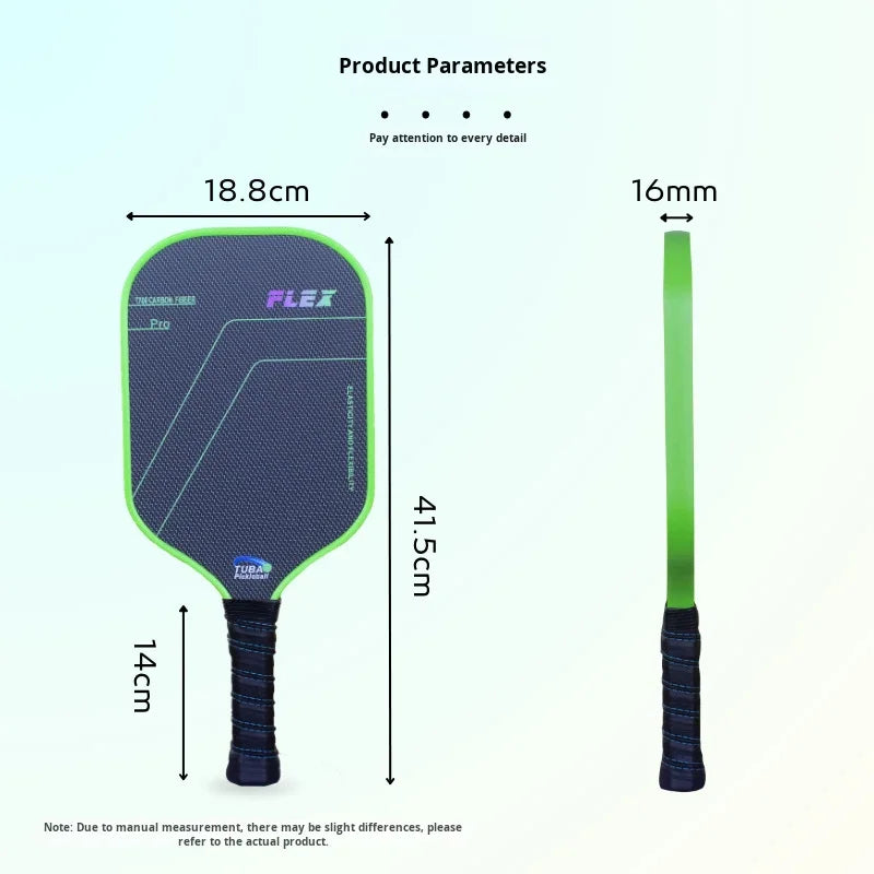 New Style 16mm Honeycomb Titanium Wire Pattern Strong Rotational Force Carbon Fiber Cloth Texture Frosted High-end Pickleball