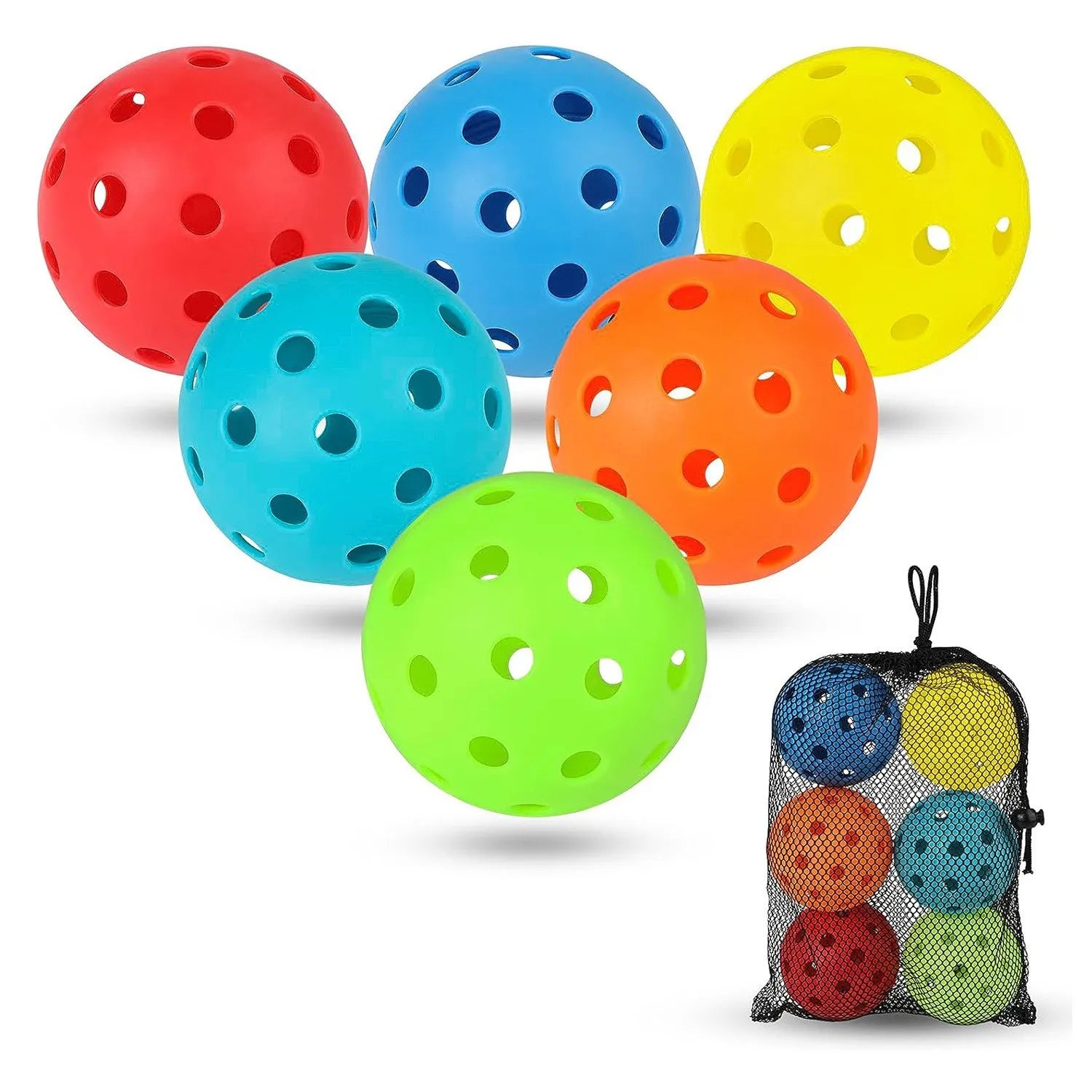 New Style Durable 40 Holes Pickleball for Children's Training & Entertainment Outdoor Use with Nylon Carry Bag