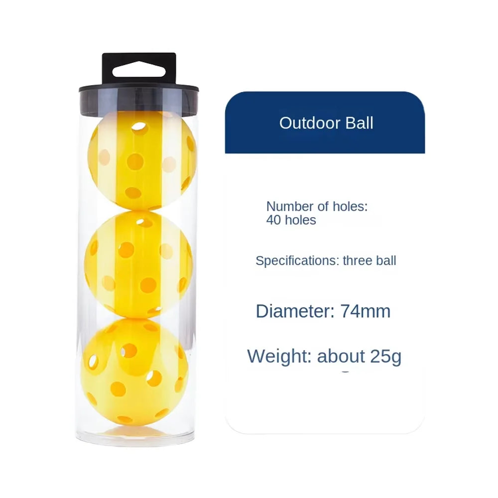 XY Brand New Style Durable Cylindrical TPE High Hardness Elastic PE Pickleball 2.5mm Thick 26g 40 Holes