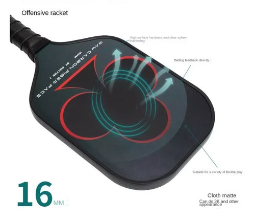 Hot Selling Durable Professional Competition Grade Hot Press Cloth Frosted Honeycomb Core Carbon Fiber Pickleball Paddle