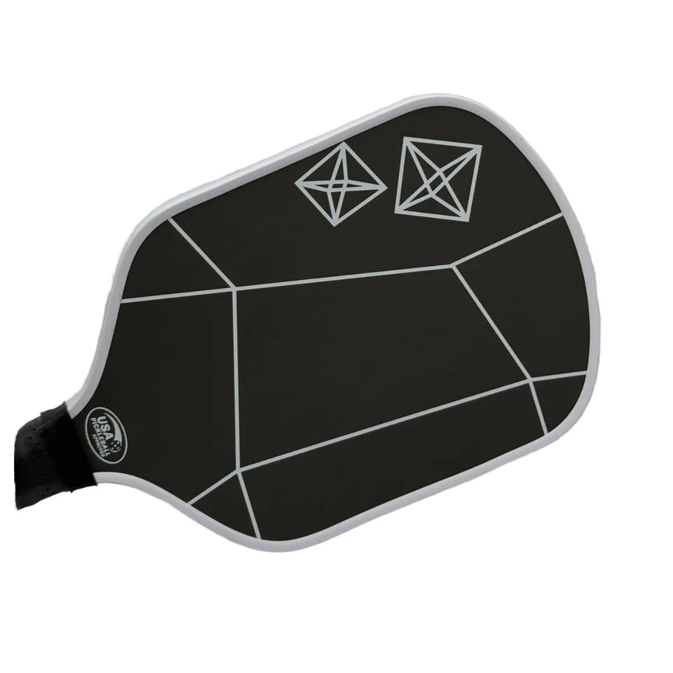 Raquette de pickleball fibre de carbone Noir motif diamant