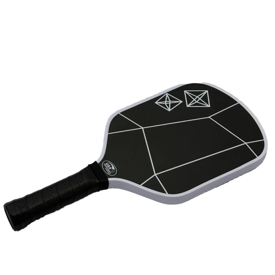 Raquette de pickleball fibre de carbone Noir motif diamant