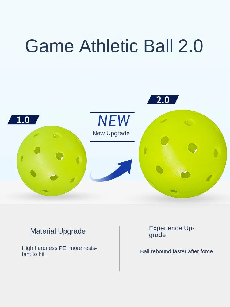 XY Brand New Style Durable Cylindrical TPE High Hardness Elastic PE Pickleball 2.5mm Thick 26g 40 Holes